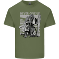 Teutonic Knight Never Give Up Crusader Gym Mens Cotton T-Shirt Tee Top Military Green
