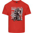 Teutonic Knight Never Give Up Crusader Gym Mens Cotton T-Shirt Tee Top Red