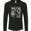 Teutonic Knight Never Give Up Crusader Gym Mens Long Sleeve T-Shirt Black