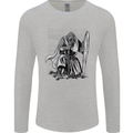 Teutonic Knight Never Give Up Crusader Gym Mens Long Sleeve T-Shirt Sports Grey