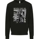 Teutonic Knight Never Give Up Crusader Gym Mens Sweatshirt Jumper Black