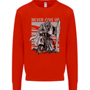 Teutonic Knight Never Give Up Crusader Gym Mens Sweatshirt Jumper Bright Red