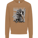 Teutonic Knight Never Give Up Crusader Gym Mens Sweatshirt Jumper Caramel Latte