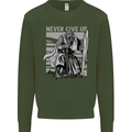 Teutonic Knight Never Give Up Crusader Gym Mens Sweatshirt Jumper Forest Green