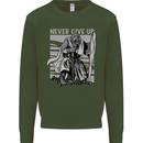 Teutonic Knight Never Give Up Crusader Gym Mens Sweatshirt Jumper Forest Green