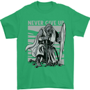 Teutonic Knight Never Give Up Crusader Gym Mens T-Shirt Cotton Gildan Irish Green