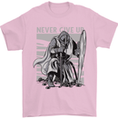 Teutonic Knight Never Give Up Crusader Gym Mens T-Shirt Cotton Gildan Light Pink