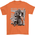 Teutonic Knight Never Give Up Crusader Gym Mens T-Shirt Cotton Gildan Orange