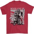 Teutonic Knight Never Give Up Crusader Gym Mens T-Shirt Cotton Gildan Red