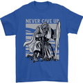 Teutonic Knight Never Give Up Crusader Gym Mens T-Shirt Cotton Gildan Royal Blue