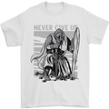 Teutonic Knight Never Give Up Crusader Gym Mens T-Shirt Cotton Gildan White