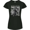 Teutonic Knight Never Give Up Crusader Gym Womens Petite Cut T-Shirt Black