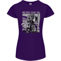 Teutonic Knight Never Give Up Crusader Gym Womens Petite Cut T-Shirt Purple