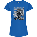 Teutonic Knight Never Give Up Crusader Gym Womens Petite Cut T-Shirt Royal Blue