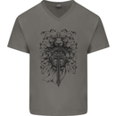 Teutonic Knight St. George's Day Crusader Mens V-Neck Cotton T-Shirt Charcoal