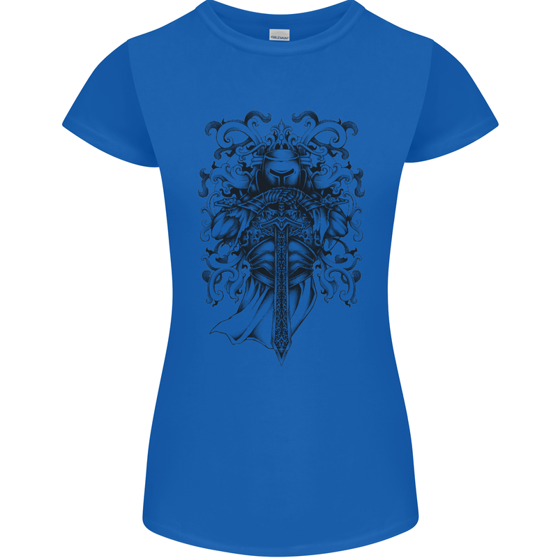 Teutonic Knight St. George's Day Crusader Womens Petite Cut T-Shirt Royal Blue