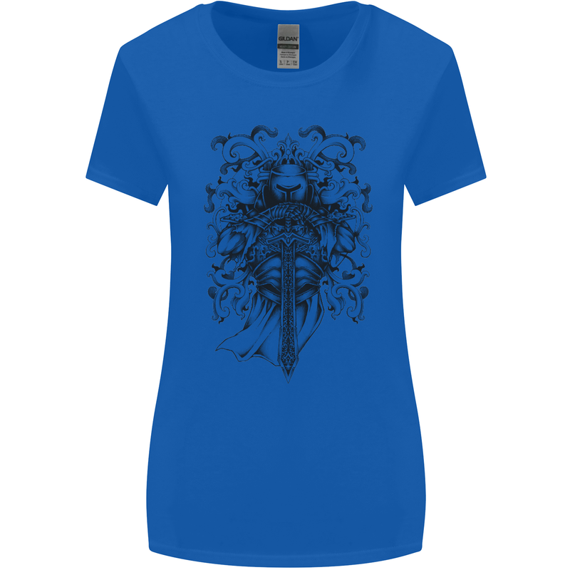 Teutonic Knight St. George's Day Crusader Womens Wider Cut T-Shirt Royal Blue