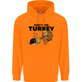 Thanks Giving Christmas Turkey Cat Childrens Kids Hoodie Orange