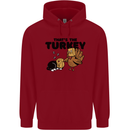 Thanks Giving Christmas Turkey Cat Childrens Kids Hoodie Red