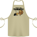 Thanks Giving Christmas Turkey Cat Cotton Apron 100% Organic Khaki