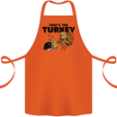 Thanks Giving Christmas Turkey Cat Cotton Apron 100% Organic Orange