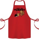 Thanks Giving Christmas Turkey Cat Cotton Apron 100% Organic Red