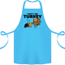 Thanks Giving Christmas Turkey Cat Cotton Apron 100% Organic Turquoise