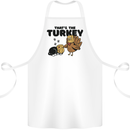 Thanks Giving Christmas Turkey Cat Cotton Apron 100% Organic White