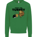 Thanks Giving Christmas Turkey Cat Kids Sweatshirt Jumper Irish Green