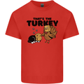 Thanks Giving Christmas Turkey Cat Kids T-Shirt Childrens Red