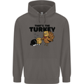 Thanks Giving Christmas Turkey Cat Mens 80% Cotton Hoodie Charcoal