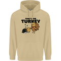 Thanks Giving Christmas Turkey Cat Mens 80% Cotton Hoodie Sand