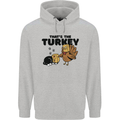 Thanks Giving Christmas Turkey Cat Mens 80% Cotton Hoodie Sports Grey