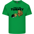 Thanks Giving Christmas Turkey Cat Mens Cotton T-Shirt Tee Top Irish Green