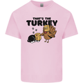 Thanks Giving Christmas Turkey Cat Mens Cotton T-Shirt Tee Top Light Pink