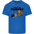 Thanks Giving Christmas Turkey Cat Mens Cotton T-Shirt Tee Top Royal Blue