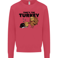 Thanks Giving Christmas Turkey Cat Mens Sweatshirt Jumper Heliconia