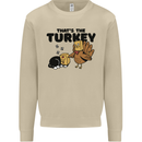 Thanks Giving Christmas Turkey Cat Mens Sweatshirt Jumper Sand