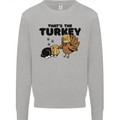 Thanks Giving Christmas Turkey Cat Mens Sweatshirt Jumper Sports Grey