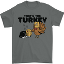 Thanks Giving Christmas Turkey Cat Mens T-Shirt 100% Cotton Charcoal