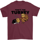 Thanks Giving Christmas Turkey Cat Mens T-Shirt 100% Cotton Maroon
