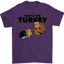 Thanks Giving Christmas Turkey Cat Mens T-Shirt 100% Cotton Purple