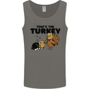 Thanks Giving Christmas Turkey Cat Mens Vest Tank Top Charcoal