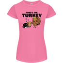 Thanks Giving Christmas Turkey Cat Womens Petite Cut T-Shirt Azalea