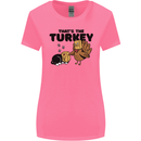 Thanks Giving Christmas Turkey Cat Womens Wider Cut T-Shirt Azalea