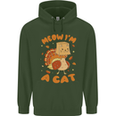 Thanksgiving Christmas Turkey I'm a Cat Childrens Kids Hoodie Forest Green