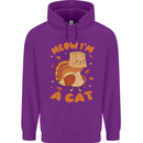 Thanksgiving Christmas Turkey I'm a Cat Childrens Kids Hoodie Purple