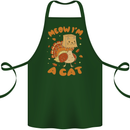 Thanksgiving Christmas Turkey I'm a Cat Cotton Apron 100% Organic Forest Green