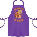 Thanksgiving Christmas Turkey I'm a Cat Cotton Apron 100% Organic Purple