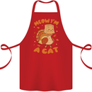 Thanksgiving Christmas Turkey I'm a Cat Cotton Apron 100% Organic Red